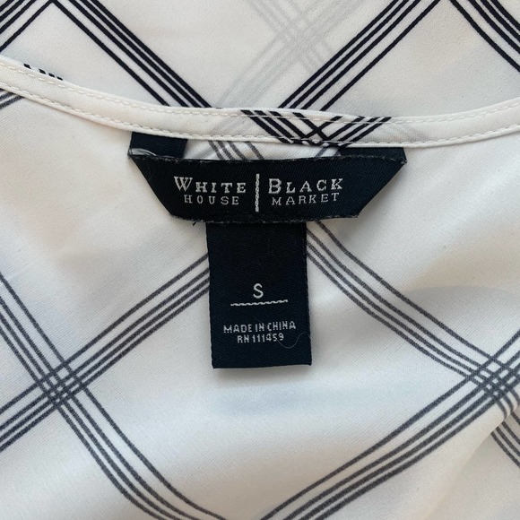 WHBM Black & White Lattice Cowl Neck Tank - Picture 4 of 4